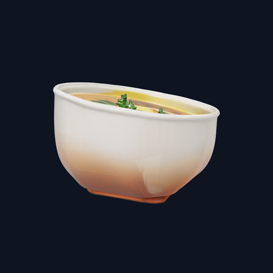 Creamy Lentil Soup model pack with bowl and garnish details